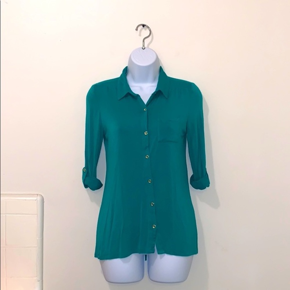Women’s Olive & Oak Green Long Sleeved Button Down